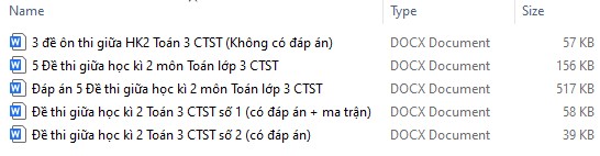 Đề kiểm tra giữa học kì 2 Toán 3 Chân trời sáng tạo