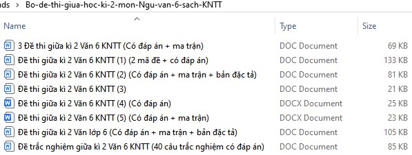 Đề thi giữa kì 2 Văn 6 Kết nối tri thức