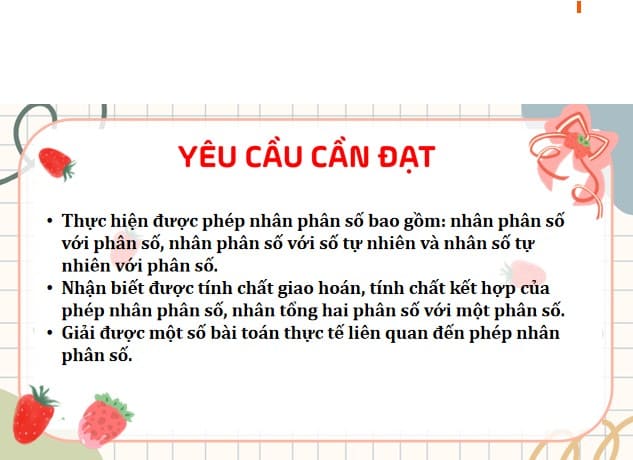 Giáo án điện tử Toán 4 Kết nối Bài 63: Phép nhân phân số