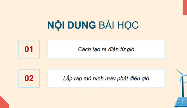 PowerPoint Công nghệ 5 Mô hình máy phát điện gió