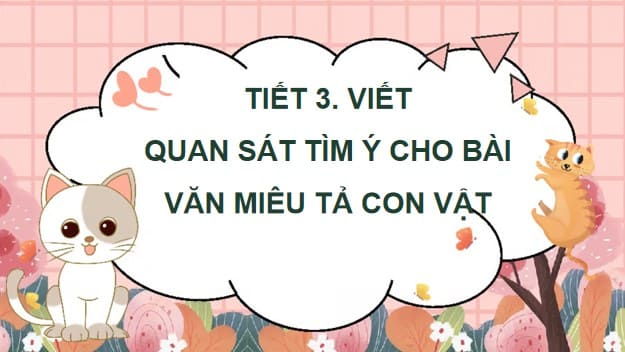 PowerPoint Viết: Quan sát, tìm ý cho bài văn miêu tả con vật