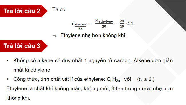 Giáo án KHTN 9 Bài 22: Alkene