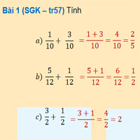 PowerPoint Toán 4 Bài 68: Cộng hai phân số cùng mẫu số