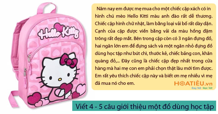 Viết 4-5 câu giới thiệu về đồ dùng học tập