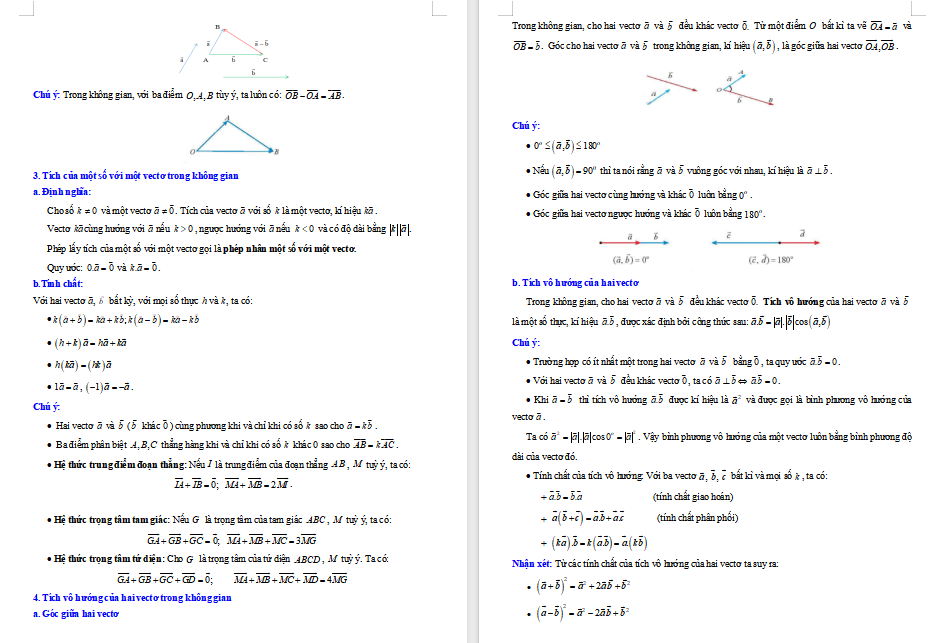 Vectơ và hệ tọa độ trong không gian