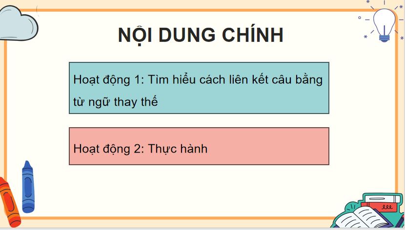 Bài 13: Liên kết câu bằng từ ngữ thay thế