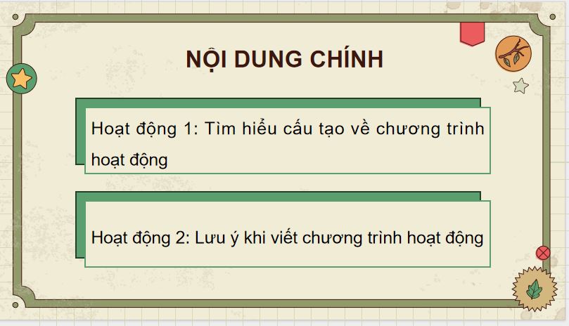 Bài 13: Tìm hiểu cách viết chương trình hoạt động