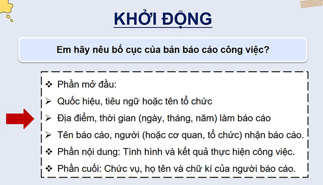 PowerPoint Luyện tập viết báo cáo công việc (Thực hành viết)