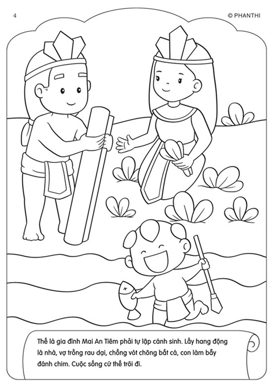 Tranh tô màu cuộc sống của gia đình Mai An Tiêm trên hoang đảo