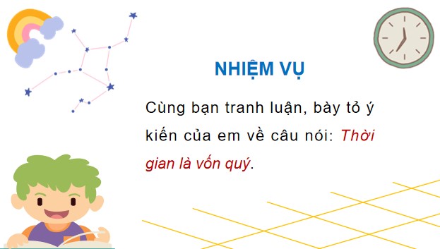 PowerPoint Nói và nghe: Tranh luận theo chủ đề Thời gian là vốn quý