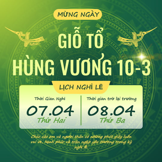 PPT thông báo nghỉ lễ Giỗ tổ Hùng Vương 10/3