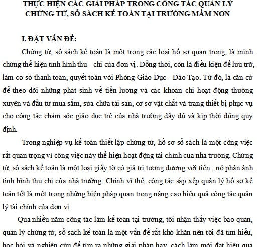 Sáng kiến kinh nghiệm kế toán trường học