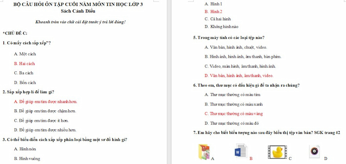 Đề cương học kì 2 môn Tin học 3 Cánh diều