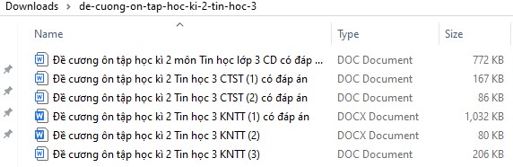 Bộ đề cương học kì 2 môn Tin học lớp 3