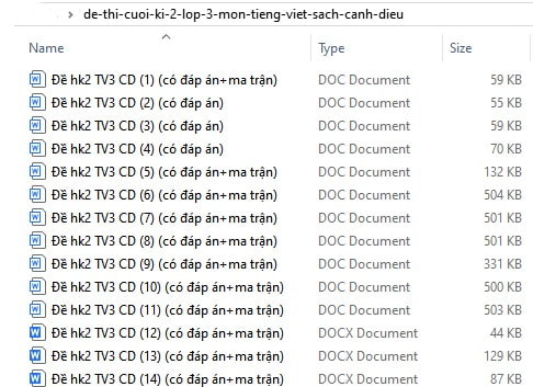 Đề thi học kì 2 môn Tiếng Việt lớp 3 sách Cánh diều
