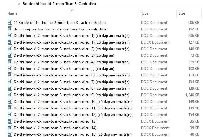 Đề thi học kì 2 Toán lớp 3 Cánh Diều