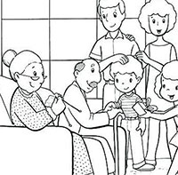 Bộ tranh tô màu chủ đề gia đình cho bé