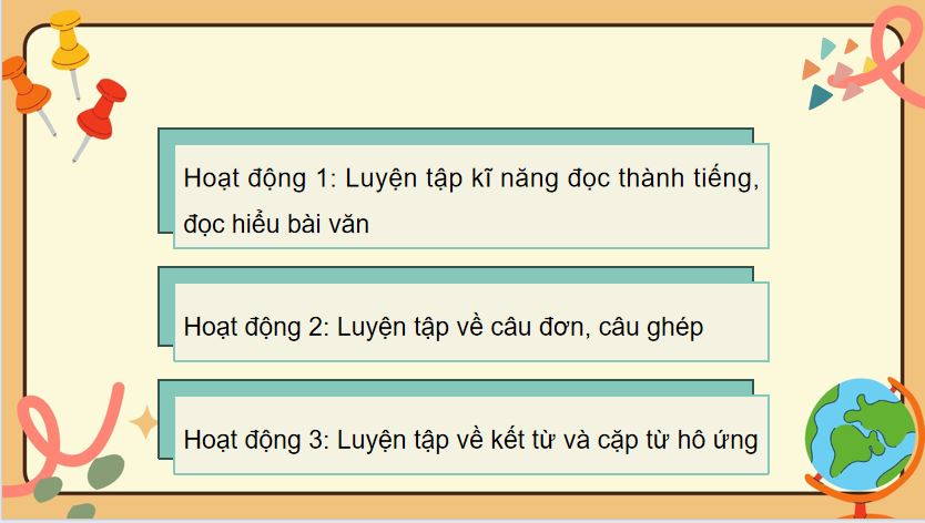 Ôn tập giữa học kì II (Tiết 1 + 2)