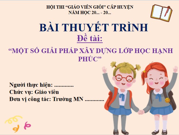 Bài thuyết trình về lớp học hạnh phúc mầm non
