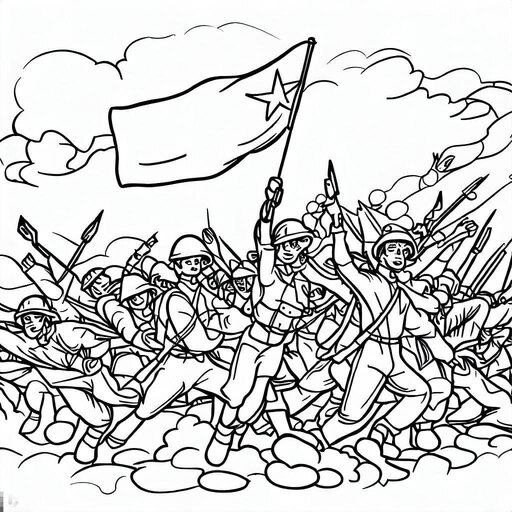 Tranh chủ đề 30/4 cho bé