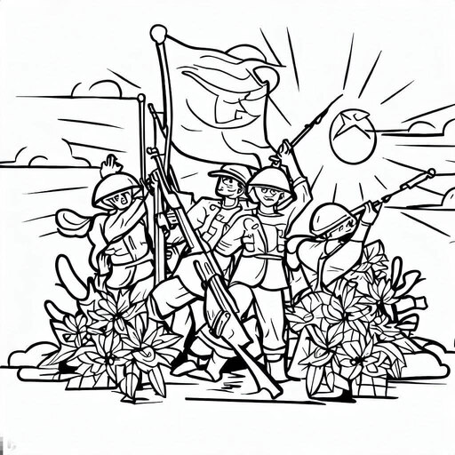 Tranh chủ đề 30/4 cho bé