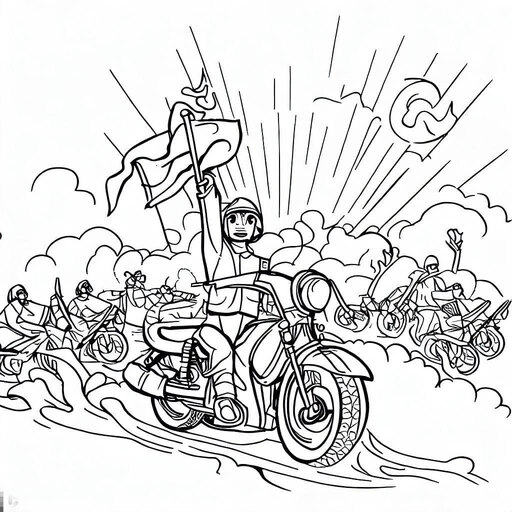 Tranh tô màu 30/4 cho bé