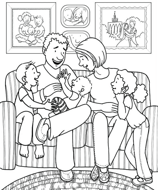 Bộ tranh tô màu gia đình