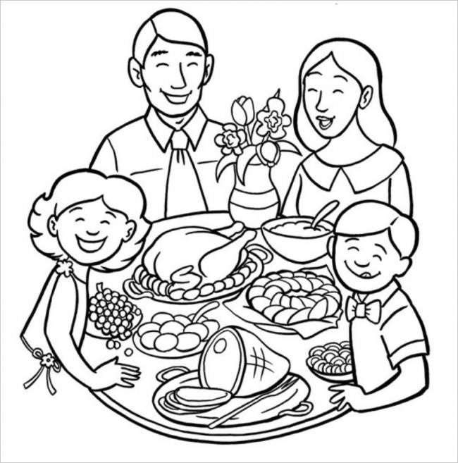 Các mẫu tranh tô màu gia đình