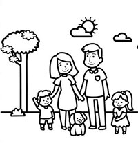 Tranh tô màu chủ đề Gia Đình