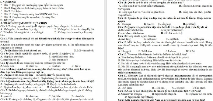 Đề cương ôn thi cuối kì 2 môn GDCD 6 Cánh Diều