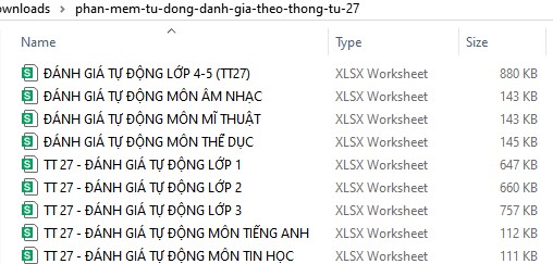 Phần mềm tự động đánh giá nhận xét theo thông tư 27