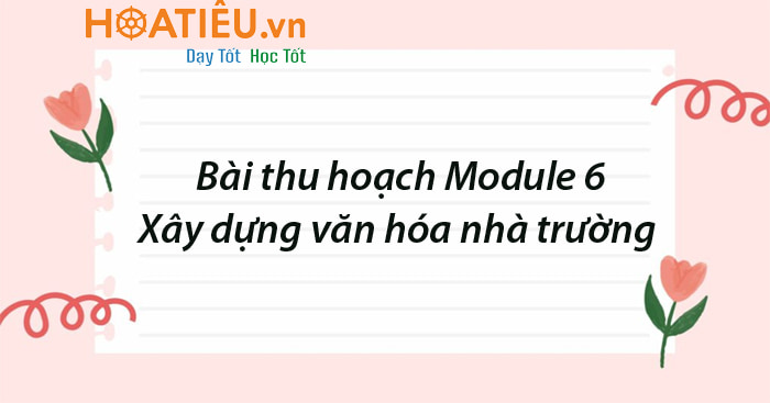 Bài thu hoạch Module 6: Xây dựng văn hóa nhà trường
