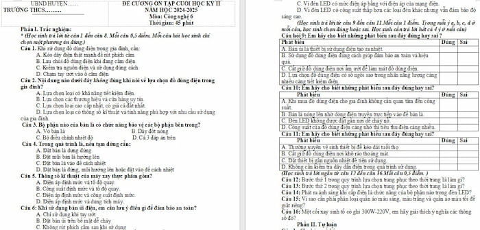 Đề cương ôn tập cuối kì 2 Công nghệ 6 Cánh Diều