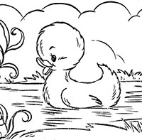 Tranh tô màu Vịt con xấu xí