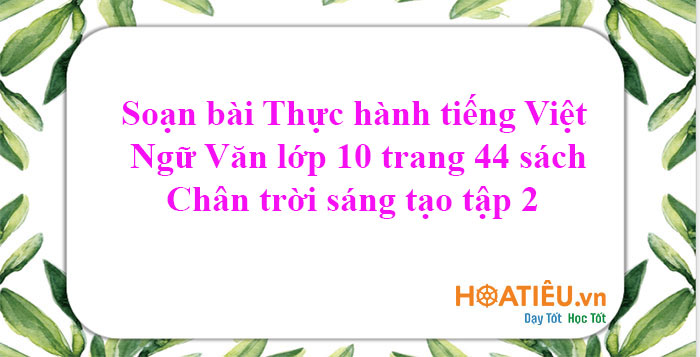 Soạn bài Thực hành tiếng Việt trang 44 Ngữ Văn 10 Chân trời sáng tạo