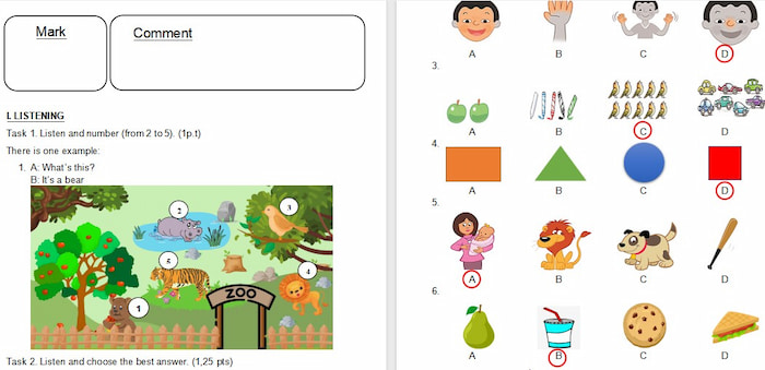 Đề thi Tiếng Anh lớp 1 học kì 2 Family and Friends