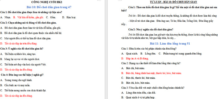 Đề cương ôn tập học kì 2 môn Công nghệ lớp 4 sách Kết nối tri thức