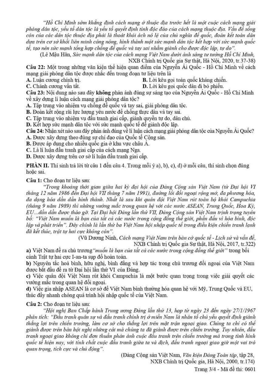 Đề thi thử THPT 2025 môn Sử Hà Tĩnh 