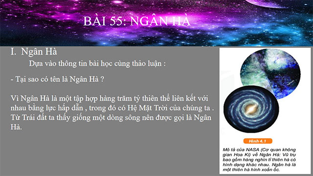 PowerPoint Khoa học tự nhiên 6 Ngân hà