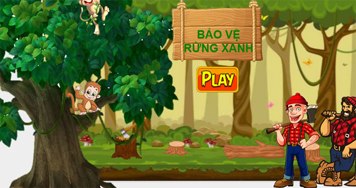 Bắt đầu chơi game PowerPoint Trò chơi Bảo vệ rừng xanh