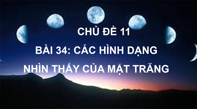 PowerPoint Khoa học tự nhiên 6 Các hình dạng nhìn thấy của Mặt Trăng