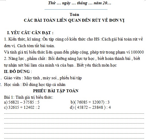 Giáo án hè lớp 3 lên lớp 4