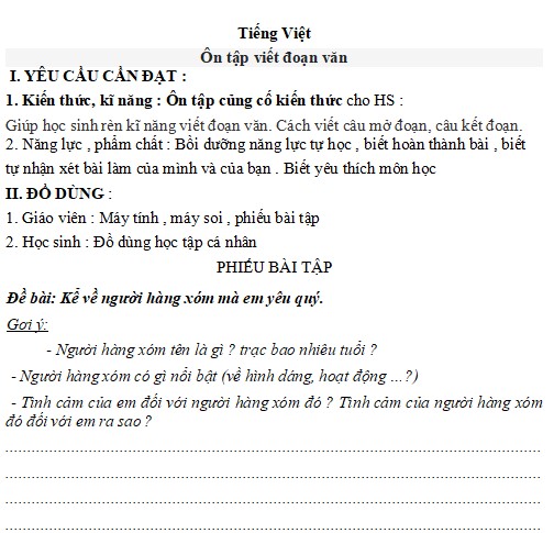 Giáo án Bồi dưỡng hè Lớp 3 lên lớp 4