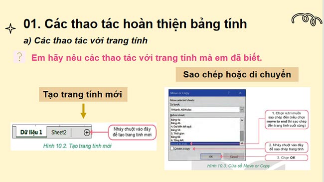 Hoàn thiện bảng tính