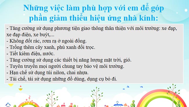 Góp phần giảm thiểu hiệu ứng nhà kính