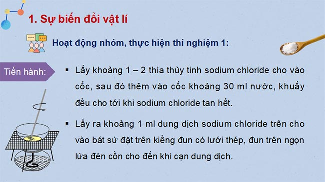 Biến đổi vật lí và biến đổi hóa học