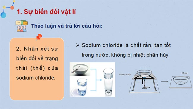 Biến đổi vật lí và biến đổi hóa học