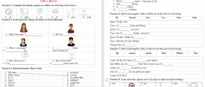 Bài tập bổ trợ Tiếng Anh 3 Discovery Học kì 1