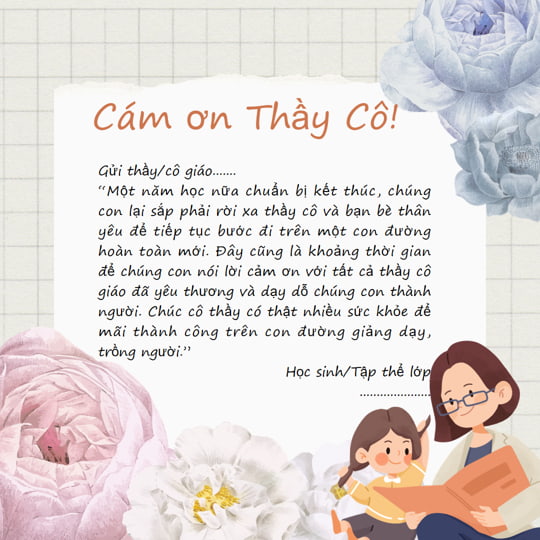 PowerPoint lời cảm ơn của học sinh dành cho thầy cô giáo cuối năm học