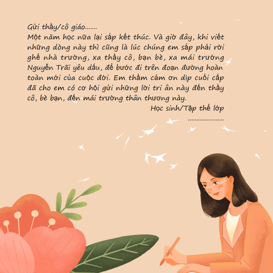 PowerPoint lời cảm ơn của học sinh dành cho giáo viên